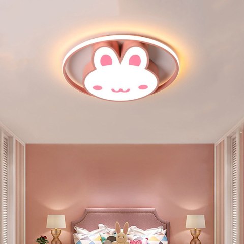 Lampa LED sufitowa plafon do pokoju dziecięcego ściemniana LUMELA + pilot króliczek