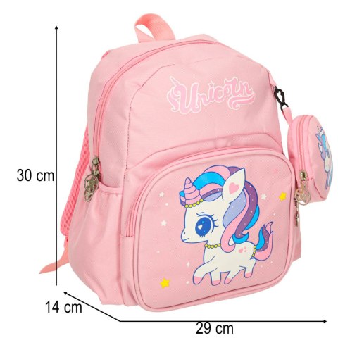 Plecak dla przedszkolaka szkolny dziecięcy jednorożec 30x14x23cm