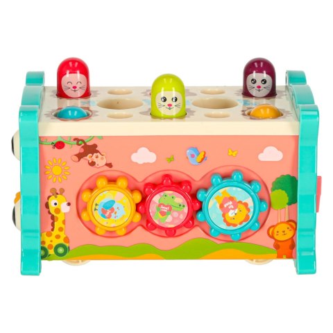 Zabawka sensoryczna wbijak dla niemowląt 8w1 Bibi-inn niebieska