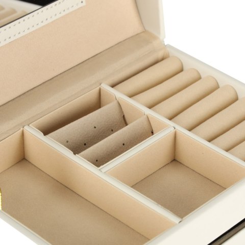 Szkatułka kuferek na biżuterię z szufladami biała