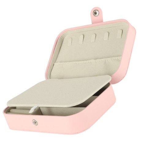 Szkatułka pudełko na biżuterię organizer różowy