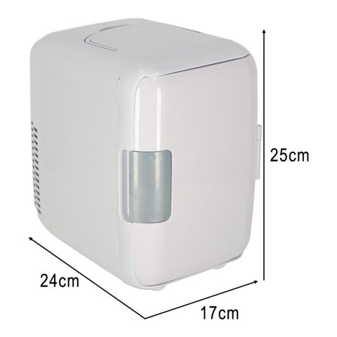 Lodówka turystyczna elektryczna samochodowa mini na jedzenie kosmetyki grzanie chłodzenie 2w1 4L biała