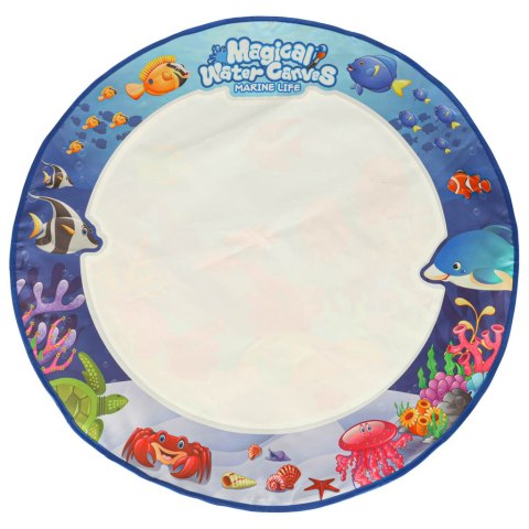 Mata wodna do malowania rysowania wodą mazaki pieczątki szablony wałek okrągła 80cm wodny świat