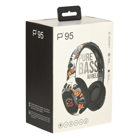 Słuchawki bezprzewodowe nauszne Bluetooth Gaming Sport czarne