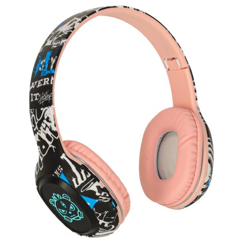 Słuchawki bezprzewodowe nauszne Bluetooth Gaming Sport różowe