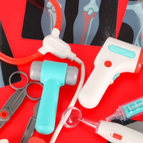 Duży zestaw lekarza stacja medyczna mały doktor ekg rtg światło dźwięk