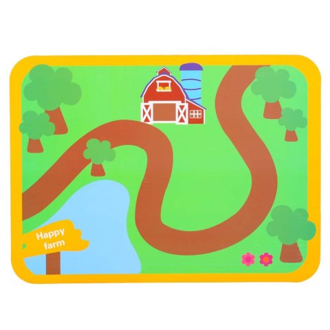 Klocki drewniane do nawlekania tablica plansza farma zwierzęta