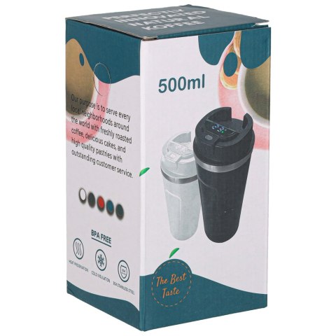 Kubek termiczny z ustnikiem termos LED 500ml czarny