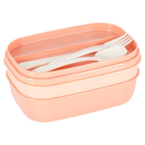 Lunch box śniadaniówka pudełko śniadaniowe z przegródkami dzielone 1900ml morelowe