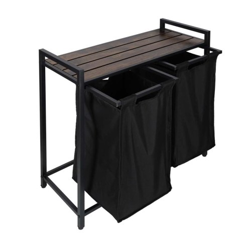 Kosz na pranie bieliznę 2 komory z półką blatem pojemnik loft 92l